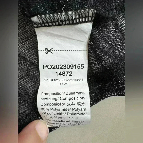 WhimsiGoth Mesh Longsleeve Sheer Shirt Women’s Medium Fairy Shimmer Black Y2K - Picture 10 of 11